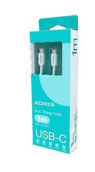 A-DATA USB 2.0 Kabel, USB-C Stecker > USB-C Stecker (weiß, 1 Meter, PD 3.0, QC 3.0, Laden mit bis zu 100 Watt) (CACC-100PN-WH)