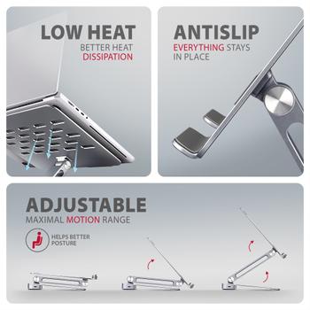AXAGON HMC-STND, stojan pro 10&amp #039 &amp #039 -16&amp #039 &amp #039  notebooky,  USB 5Gbps hub, 3x USB-A, HDMI 4k/60Hz, RJ-45, PD 100W (HMC-STND)