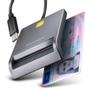 AXAGON CRE-SM3TC, USB-C FlatReader ctecka kontaktních karet Smart card (eObcanka), kabel 1.2m