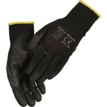 Fingerdyppet PU handske, ODIN Work, 10, sort, PA/ polyester,  ribkant