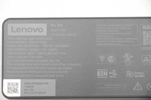 LENOVO PD, 65W, 20/ 15/ 9/ 5V, 2P, WW, ACB (5A10W86262)