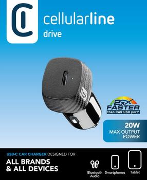 CELLULAR LINE CL USB-C Car Charger 20W Black  104427 (CBRUSBCPD20WK)