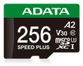 A-DATA SPEED PLUS - Flash-minneskort (SD-adapter inkluderad) - 256 GB - A2 / Video Class V30 / UHS-I U3 / Class10 - SDXC UHS-I