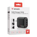 VERBATIM Mini GaN Charger 100W 3Port US/EU/UK ADP