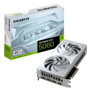 GIGABYTE GeForce RTX 5060 EAGLE OC ICE Grafikkort,  PCI Express 5.0, 8GB GDDR7 (GV-N5060EAGLEOC ICE-8GD)