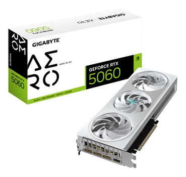 GIGABYTE GeForce RTX 5060 AERO OC Skjermkort,  PCI Express 5.0, 8GB GDDR7 (GV-N5060AERO OC-8GD)