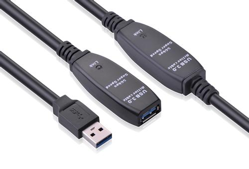 Elivi USB 3.0 A Forlenger kabel 10m Aktiv , M/F , 3.0 , Svart (ELV-USBEXT30-100)