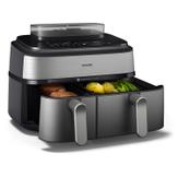 Philips Airfryer 5000 Dual Basket Nå kan du lage mat med ulike ingredienser på ulike måter uten å styre med flere gryter og panner (NA555/00)