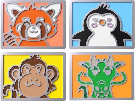 HyperX Badge Pack -magneettiset koristeet HyperX Alloy Rise -näppäimistöille,  Cute Series (85U21AA)