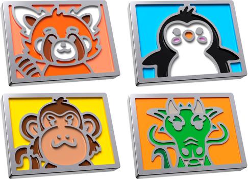 HyperX Badge Pack -magneettiset koristeet HyperX Alloy Rise -näppäimistöille,  Cute Series (85U21AA)