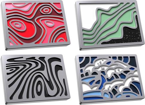HyperX Badge Pack -magneettiset koristeet HyperX Alloy Rise -näppäimistöille,  Abstract Series (85U20AA)