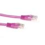 ACT Pink 0.5 meter U/UTP CAT5E patch cable with RJ45 connectors