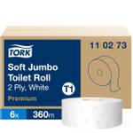 Toiletpapir Premium T1 Jumbo Soft, 2-lags, 360 M (6)