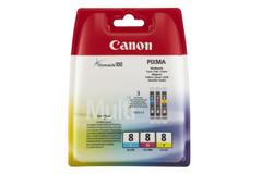CANON CLI-8C/M/Y ink cartridge cyan, magenta and yellow standard capacity combopack blister without alarm