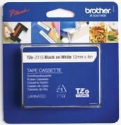 BROTHER P-Touch Tape Black on White 12