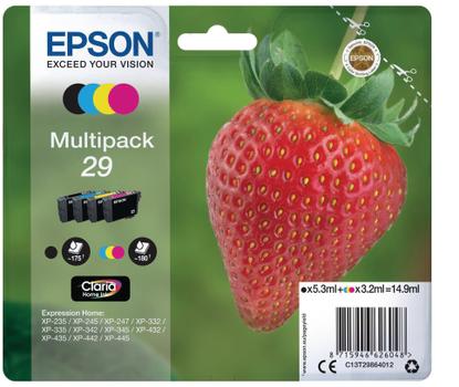 EPSON T2986 Strawberry Black CMY Colour Standard Capacity Ink Cartridge Blister Pack - C13T29864022 (C13T29864022)