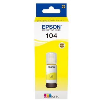 EPSON n Ink Cartridges,  104 4 Colour ink bottle, 1 x 65.0 ml Yellow (C13T00P440)