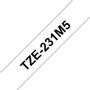 BROTHER Pack de 5 rubans TZe231 12mm Noir sur f