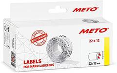 METO Etiket Meto 22x12mm hvid permanent 1000stk/rul 6rul/pak