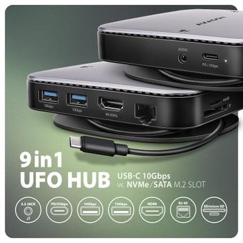 AXAGON HMC-UFO USB hub 9in1    10Gbps HDMI M (HMC-UFO)
