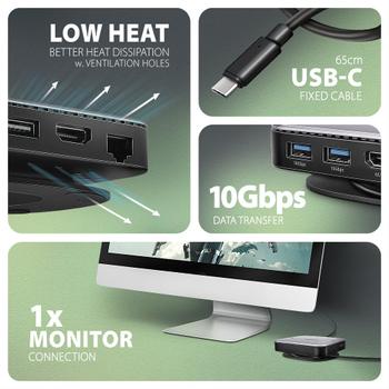 AXAGON HMC-UFO USB hub 9in1    10Gbps HDMI M (HMC-UFO)