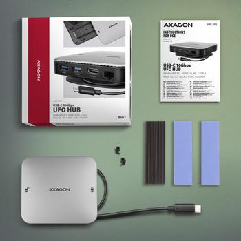 AXAGON HMC-UFO USB hub 9in1    10Gbps HDMI M (HMC-UFO)