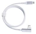 OCHNO USB-C Cable | Angled | DP 1.4 Video Alt Mode | Male/Male | USB-C - USB-C | 3.2 Gen 2 | TygklÃ¤dd | 0,7m | Vit