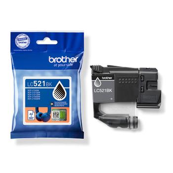 BROTHER LC521BK Black ink cartridge,  yield up to 500 pages (LC521BK)