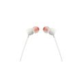 JBL T110 ørepropper med ledning, In-Ear (hvit) Kablede, Pure Bass, in-line fjernkontroll med mikrofon. Hvit