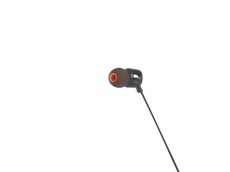 JBL T110 - Øreproptelefoner med mik. - i øret - kabling - 3,5 mm jackstik - sort (JBLT110BLK)