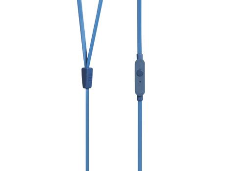 JBL T110 - Øreproptelefoner med mik. - i øret - kabling - 3,5 mm jackstik - blå (JBLT110BLU)