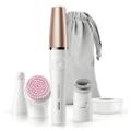 BRAUN FaceSpa Pro 912 Ansiktsepilator (hvit/bronse) Med 3 tillegg, verdens første 3-i-1-apparat for ansiktsepilering