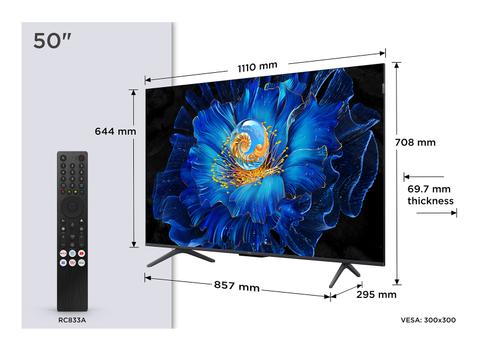 TCL 50" C69KS 4K QD-Mini LED Google TV QD-Mini LED, 4K UHD, Dolby Atmos, Game Master, Smart TV (50C69KS)