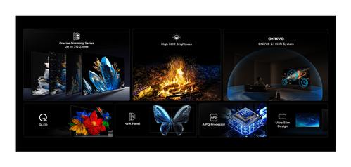 TCL 55" C69KS 4K QD-Mini LED Google TV QD-Mini LED, 4K UHD, Dolby Atmos, Onkyo 2.1 lydsystem,  Game Master, Smart TV (55C69KS)