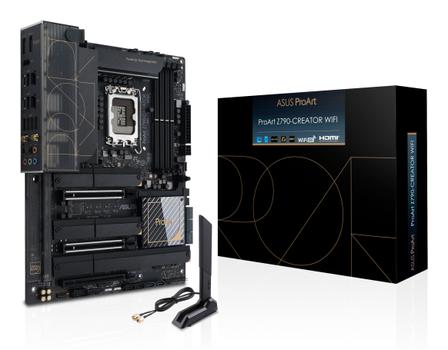 ASUS ProArt Z790-CREATOR WIFI - Motherboard - ATX - LGA1700 Socket - Z790 Chipset - USB 3.2 Gen 1, USB 3.2 Gen 2, USB4, USB-C 3.2 Gen 2x2 - 10 Gigabit LAN, 2.5 Gigabit LAN, Bluetooth,  Wi-Fi - onboard gra (90MB1DV0-M0EAY0)