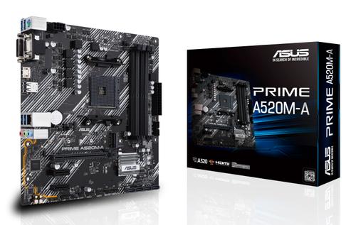 ASUS PRIME A520M-A II/CSM AMD A520 Socket AM4 mATX motherboard features M.2 DP HDMI D-Sub SATA 6 Gbps USB 3.2 Gen 1 ports (90MB17H0-M0EAYC)