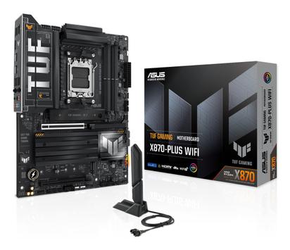 ASUS TUF GAMING X870-PLUS WIFI  ATX, AMD AM5, 2.5GbE, Wi-Fi 7, 4x DDR5, 2x M.2 PCIe 5.0 (90MB1IU0-M0EAY0)