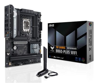 ASUS TUF GAMING B860-PLUS WIFI - Motherboard - ATX - LGA1851 Socket - B860 Chipset - USB-C 3.2 Gen 2x2, USB 3.2 Gen 2, USB 3.2 Gen 1, USB-C 3.2 Gen2 - 2.5 Gigabit LAN, Bluetooth,  Wi-Fi 7 - onboard graphi (90MB1JL0-M0EAY0)