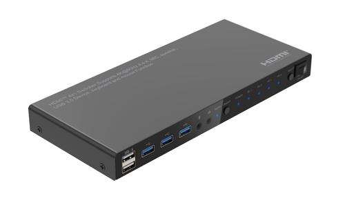 MICROCONNECT 4K@60Hz HDMI KVM switch, 4x1 (MC-HDMIKVM0401-USB3-4K)