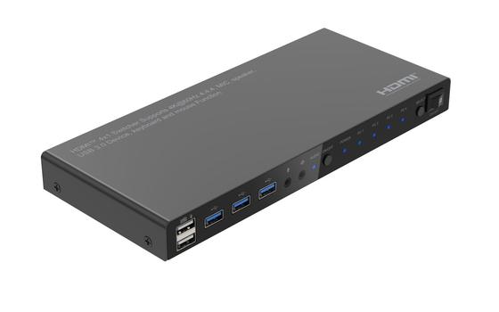 MICROCONNECT 4K@60Hz HDMI KVM switch, 4x1  (MC-HDMIKVM0401-USB3-4K)