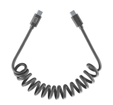 CELLULAR LINE USB-C to USB-C Coiled Cable 1.2m - BLACK (USBDATADRIVEC2C12K)