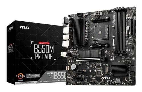 MSI B550M PRO-VDH Support for 3rd Gen AMD Ryzen Processors future AMD Ryzen with BIOS update 4xDIMM 4xSATAIII 2xM.2 AM4 mATX 105 (B550M PRO-VDH)