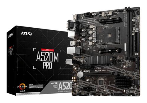 MSI A520M PRO Micro-ATX  AM4 AMD A520  (7D14-005R)