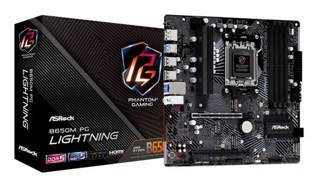 ASRock B650M PG Lightning - hovedkort - mikro ATX - Socket AM5 - AMD B650 (90-MXBMV0-A0UAYZ)