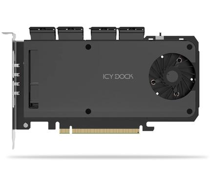 ICY DOCK 4x M.2 NVMe SSD Adapter for PCIe 4.0 x16 Slot (MB204MP-1B)