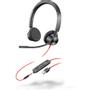 POLY Blackwire 3325 - Blackwire 3300 series - Headset - On-Ear - kabelgebunden - 3,5 mm Stecker, USB-A - Schwarz - Replaces Poly SKU 213938-101