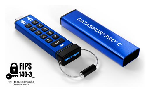 IStorage datAshur PRO+C 256GB USB-C Blå (IS-FL-DA3C-256-256)