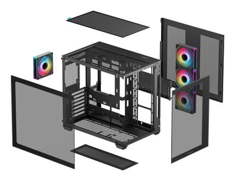 Deepcool CG530 4F Mid Tower svart ATX-kabinett med 4 ARGB-vifter (R-CG530-BKADA4-G-1)