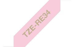 BROTHER TZe-RE34 - Gold on pink - Roll (1.2 cm x 4 m) 1 cassette(s) ribbon tape - for Brother PT-D600, H110, P-Touch PT-E310, P-Touch Cube PT-P300, P-Touch Embellish PT-D215