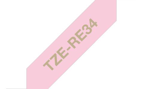 BROTHER TZe RE34 - Gold on pink - Roll (1.2 cm x 4 m) (TZERE34)